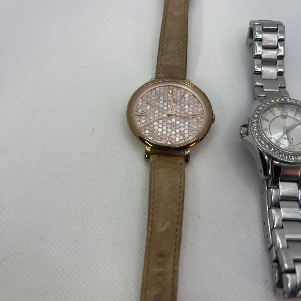 Fossil Riley ES2879 Women's Silver Stainless Steel Analog Dial Quartz Watch 7” &